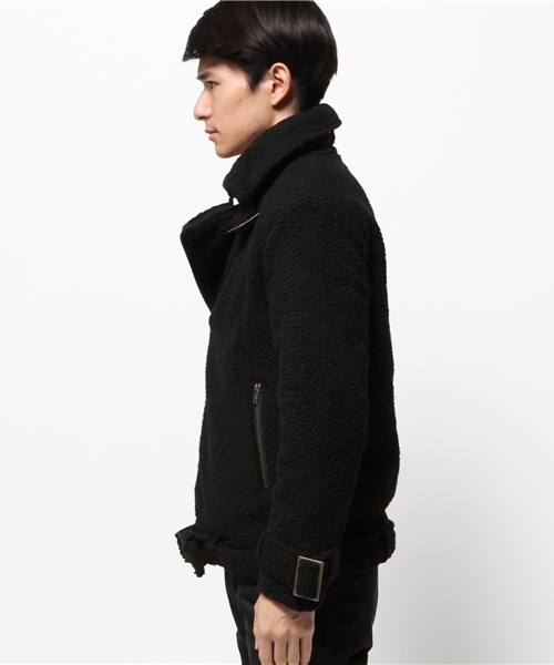 SUPERTHANKS（スーパーサンクス）の「SUPER THANKS(スーパー･サンクス) ボアボンバーブルゾン（ブルゾン・メンズ・ベージュ/ブラック・SMALL/MEDIUM）」の3枚目の写真