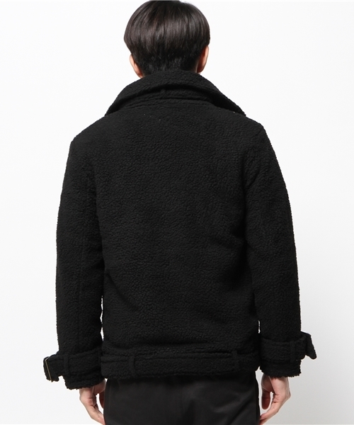 SUPERTHANKS（スーパーサンクス）の「SUPER THANKS(スーパー･サンクス) ボアボンバーブルゾン（ブルゾン・メンズ・ベージュ/ブラック・SMALL/MEDIUM）」の4枚目の写真