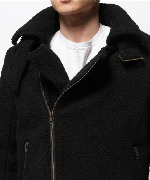 SUPERTHANKS（スーパーサンクス）の「SUPER THANKS(スーパー･サンクス) ボアボンバーブルゾン（ブルゾン・メンズ・ベージュ/ブラック・SMALL/MEDIUM）」の6枚目の写真