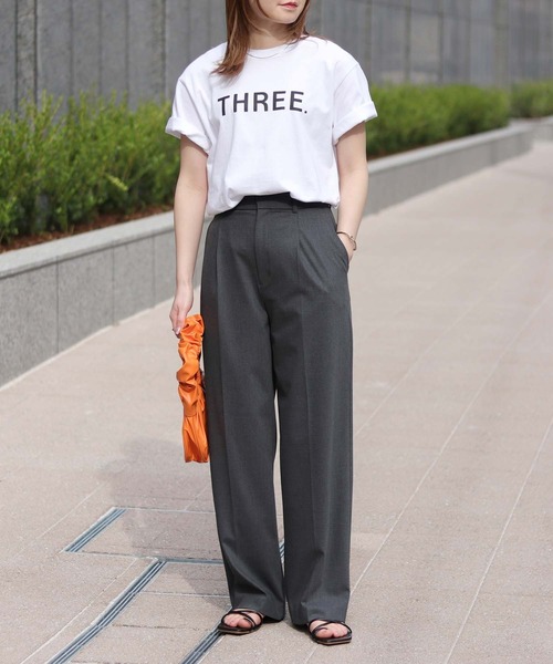 HER CLOSET(ハークローゼット)の「【UNIT CHESTコラボ】web限定/THREE Tシャツ WEB LIMITED THREE T-SHIRT (Tシャツ/カットソー・レディース・ブラック/ホワイト・S/M/L)」の6枚目の写真
