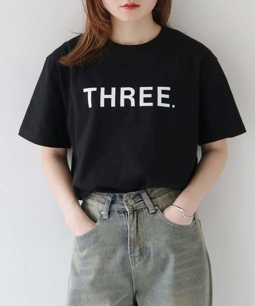 HER CLOSET(ハークローゼット)の「【UNIT CHESTコラボ】web限定/THREE Tシャツ WEB LIMITED THREE T-SHIRT (Tシャツ/カットソー・レディース・ブラック/ホワイト・S/M/L)」の16枚目の写真