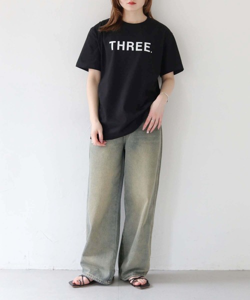 HER CLOSET(ハークローゼット)の「【UNIT CHESTコラボ】web限定/THREE Tシャツ WEB LIMITED THREE T-SHIRT (Tシャツ/カットソー・レディース・ブラック/ホワイト・S/M/L)」の18枚目の写真