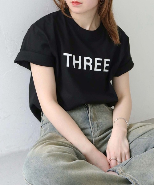 HER CLOSET(ハークローゼット)の「【UNIT CHESTコラボ】web限定/THREE Tシャツ WEB LIMITED THREE T-SHIRT (Tシャツ/カットソー・レディース・ブラック/ホワイト・S/M/L)」の20枚目の写真