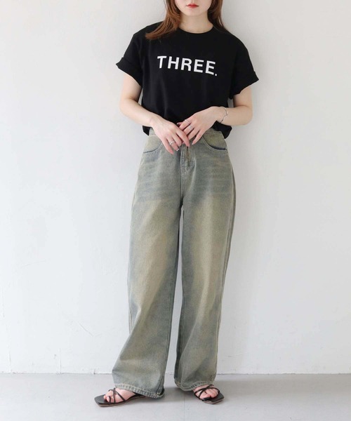 HER CLOSET(ハークローゼット)の「【UNIT CHESTコラボ】web限定/THREE Tシャツ WEB LIMITED THREE T-SHIRT (Tシャツ/カットソー・レディース・ブラック/ホワイト・S/M/L)」の21枚目の写真