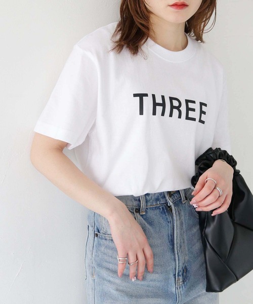 HER CLOSET(ハークローゼット)の「【UNIT CHESTコラボ】web限定/THREE Tシャツ WEB LIMITED THREE T-SHIRT (Tシャツ/カットソー・レディース・ブラック/ホワイト・S/M/L)」の8枚目の写真