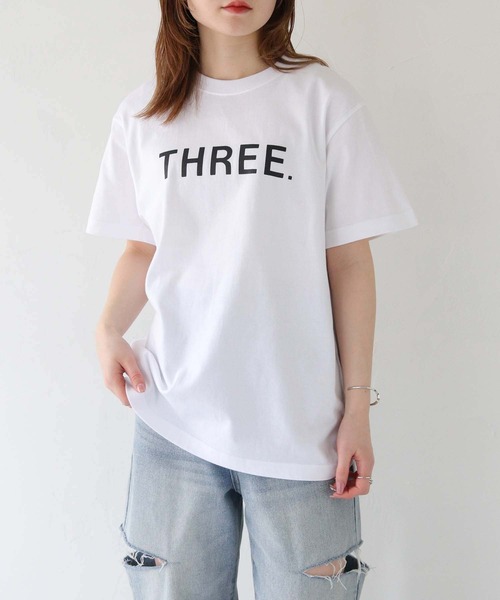 HER CLOSET(ハークローゼット)の「【UNIT CHESTコラボ】web限定/THREE Tシャツ WEB LIMITED THREE T-SHIRT (Tシャツ/カットソー・レディース・ブラック/ホワイト・S/M/L)」の10枚目の写真