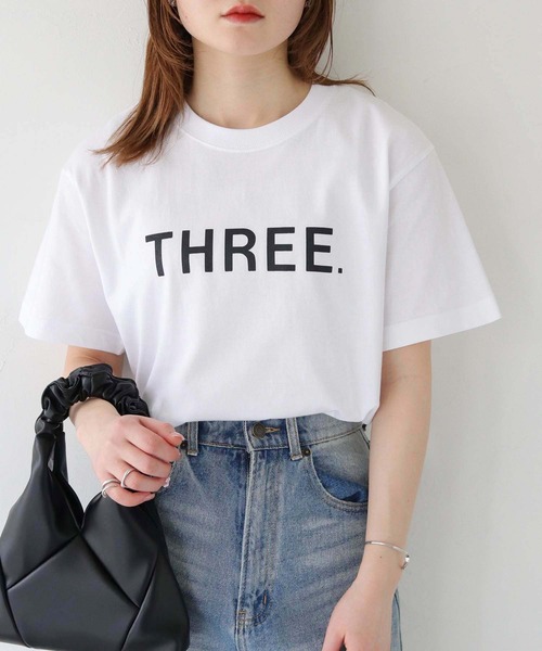 HER CLOSET(ハークローゼット)の「【UNIT CHESTコラボ】web限定/THREE Tシャツ WEB LIMITED THREE T-SHIRT (Tシャツ/カットソー・レディース・ブラック/ホワイト・S/M/L)」の7枚目の写真