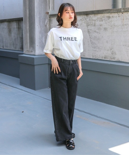 HER CLOSET(ハークローゼット)の「【UNIT CHESTコラボ】web限定/THREE Tシャツ WEB LIMITED THREE T-SHIRT (Tシャツ/カットソー・レディース・ブラック/ホワイト・S/M/L)」の15枚目の写真