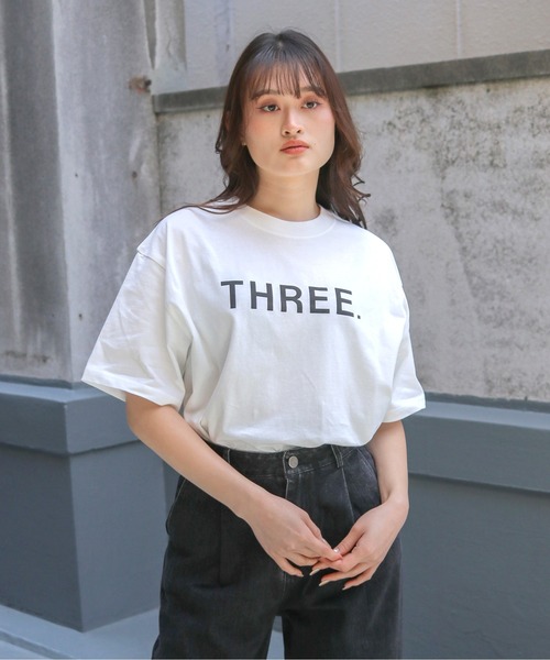 muu closet Tシャツ　親子3点セット shemoshelly】WEB限定THREEロゴTシャツ（Tシャツ/カットソー