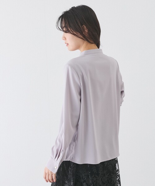 Jayro(ジャイロ)の「ボウタイブラウス(シャツ/ブラウス・レディース・ネイビー/ベージュ/ライトグレー/ホワイト・M)」の7枚目の写真