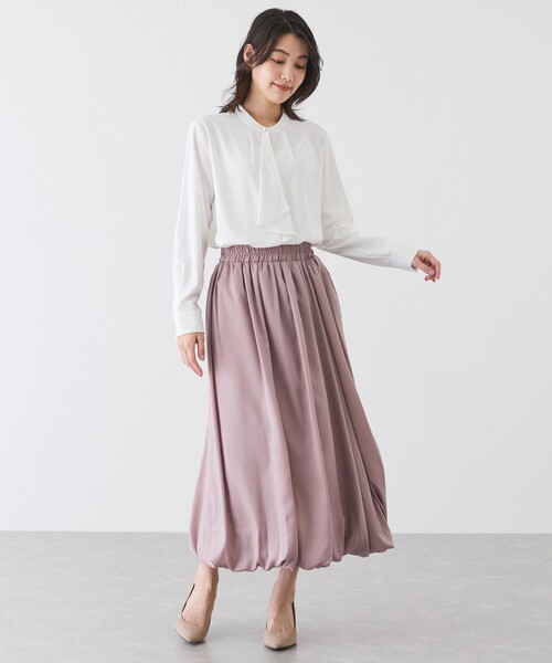 Jayro(ジャイロ)の「ボウタイブラウス(シャツ/ブラウス・レディース・ネイビー/ベージュ/ライトグレー/ホワイト・M)」の14枚目の写真