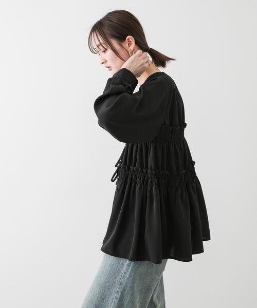 SENSE OF PLACE by URBAN RESEARCH(センスオブプレイスバイアーバンリサーチ)の「ギャザーリボンチュニックブラウス(シャツ/ブラウス・レディース・グレー/ブラック/アイボリー・ONE)」の12枚目の写真