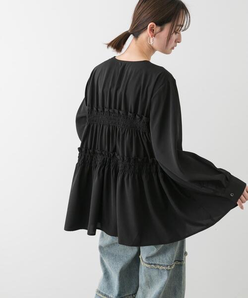 SENSE OF PLACE by URBAN RESEARCH(センスオブプレイスバイアーバンリサーチ)の「ギャザーリボンチュニックブラウス(シャツ/ブラウス・レディース・グレー/ブラック/アイボリー・ONE)」の14枚目の写真