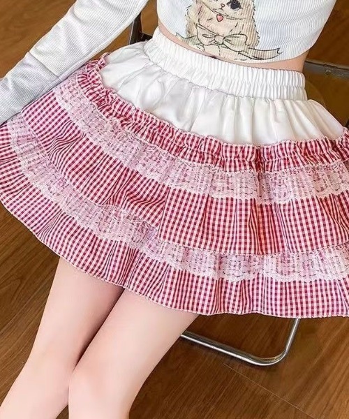 GEMEDA（ジェメダ）の「ギンガムチェックティアードミニスカート