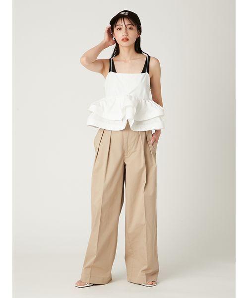 【でぃでいでぃーち】 FRAY I.D|Dickies】ツータックワイドツイルパンツ(その他