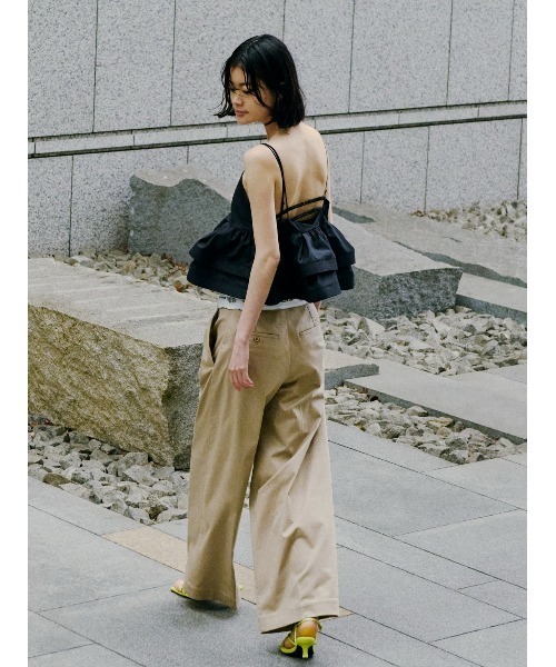 FRAY I.D（フレイアイディー）の「【FRAY I.D｜Dickies】ツータックワイドツイルパンツ（その他パンツ・レディース・ピンク/ベージュ/ネイビー・0/1）」の4枚目の写真