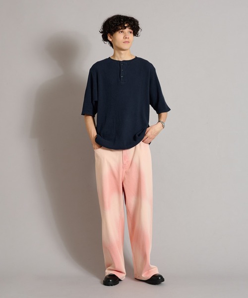 Tシャツ・カットソー ASCLO Vintage Henry Neck Waffle T (3color) WETTEMPT tシャツ HENRY NECK PIGMENT WAFFLE TEE / ヘンリー