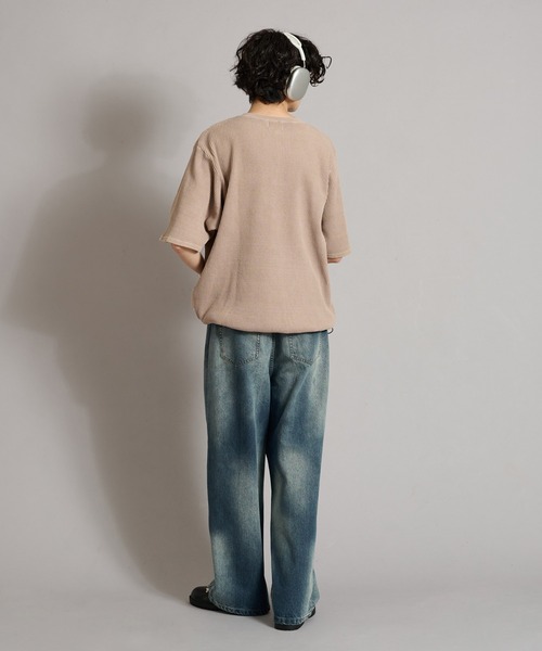 WETTEMPT（ウィテンプト）の「HENRY NECK PIGMENT WAFFLE TEE / ヘンリーネックピグメントワッフルT（Tシャツ/カットソー・メンズ・カーキ/グレー/チャコールグレー/ブラック/ベージュ/ネイビー・SMALL/MEDIUM/LARGE）」の20枚目の写真