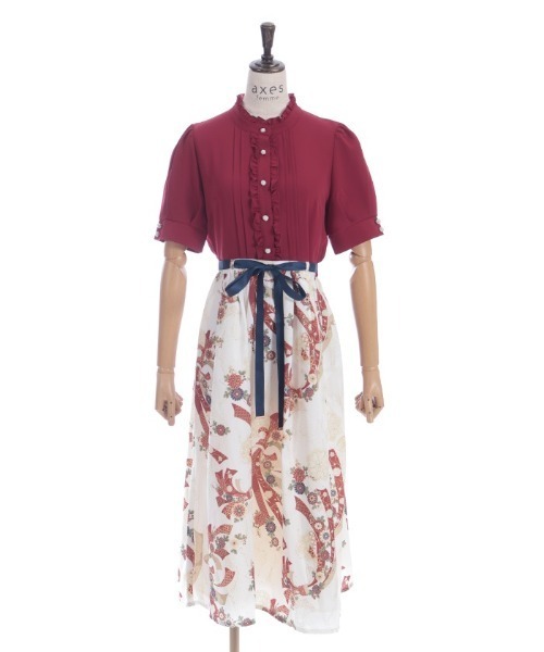 燦爛柄ワンピース 美品 フリーサイズ セール】燦爛柄ワンピース（ワンピース）｜axes femme
