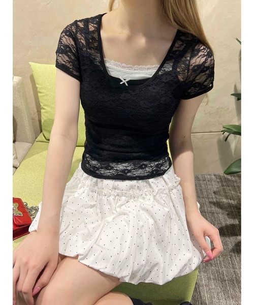 PHILLY(フィリー)の「【プチプラ\2199★】ピチレースTシャツ(Tシャツ/カットソー・レディース・ホワイト/ブラック・FREE)」の11枚目の写真