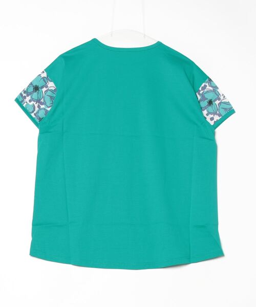 tシャツ BRODIAEA リバティプリント半袖Ｔシャツ 大花柄×無地切り替えカットソー日本製 レディース tシャツ BRODIAEA リバティプリント半袖Tシャツ 大花柄×無地