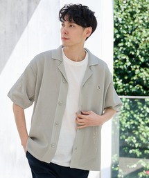 メッシュニット シャツ カーディガン + Tシャツ セット
