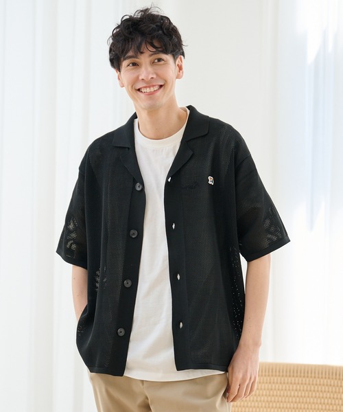 Arnold Palmer(アーノルドパーマー)の「メッシュニット シャツ カーディガン + Tシャツ セット(アンサンブル・メンズ・ブラック/ライトグレー/テラコッタ・M/LL/L)」の2枚目の写真