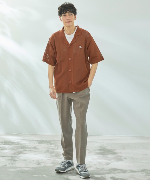 Arnold Palmer(アーノルドパーマー)の「メッシュニット シャツ カーディガン + Tシャツ セット(アンサンブル・メンズ・ブラック/ライトグレー/テラコッタ・M/LL/L)」の15枚目の写真