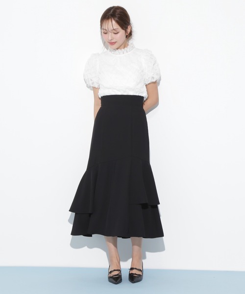 JILL by JILL STUART（ジルバイジルスチュアート）の「◇アシメマーメイドスカート（スカート・レディース・ブラック系その他/ブラック/グリーン・FREE）」の2枚目の写真