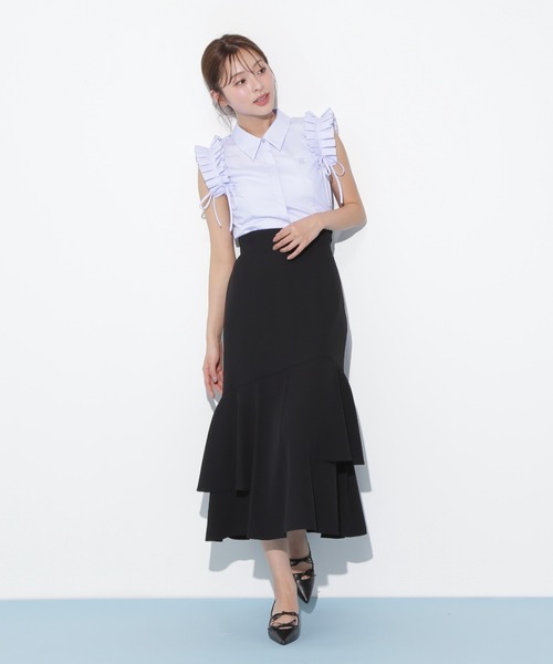 JILL by JILL STUART（ジルバイジルスチュアート）の「◇アシメマーメイドスカート（スカート・レディース・ブラック系その他/ブラック/グリーン・FREE）」の9枚目の写真