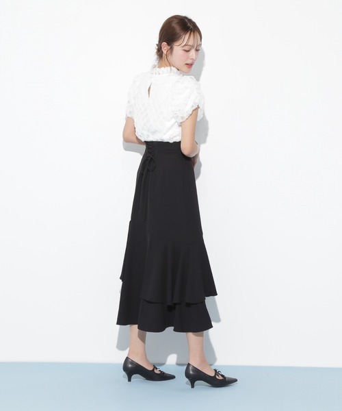 JILL by JILL STUART（ジルバイジルスチュアート）の「◇アシメマーメイドスカート（スカート・レディース・ブラック系その他/ブラック/グリーン・FREE）」の6枚目の写真