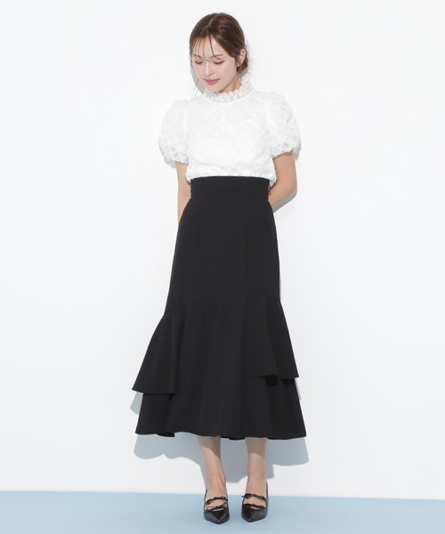 JILL by JILL STUART（ジルバイジルスチュアート）の「◇アシメマーメイドスカート（スカート・レディース・ブラック系その他/ブラック/グリーン・FREE）」の4枚目の写真