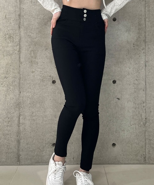 GLAMOROUS JANE(グラマラスジェーン)の「バッククロスハイウエストスキニーパンツ(その他パンツ・レディース・ブラック・L/M/S)」の2枚目の写真