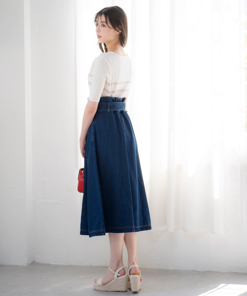 NOELA(ノエラ)の「デニムフレアスカート(デニムスカート・レディース・ダークインディゴブルー/インディゴブルー・S/M)」の20枚目の写真