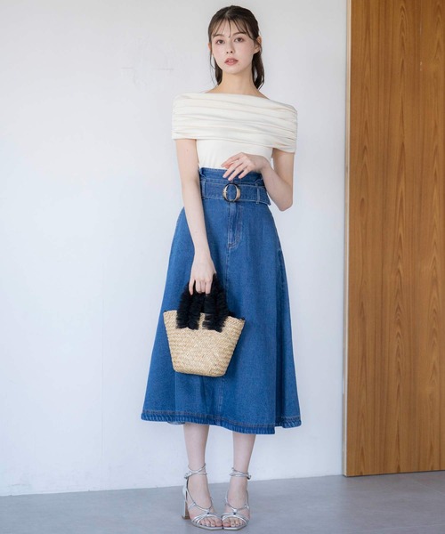 NOELA(ノエラ)の「デニムフレアスカート(デニムスカート・レディース・ダークインディゴブルー/インディゴブルー・S/M)」の18枚目の写真