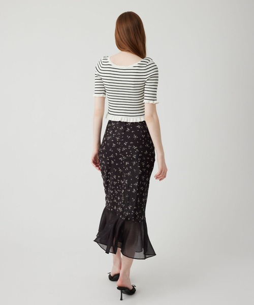 DEICY（デイシー）の「コンパクトボーダーリブニット（ニット/セーター・レディース・レッド/ブラック/サックスブルー・FREE）」の6枚目の写真