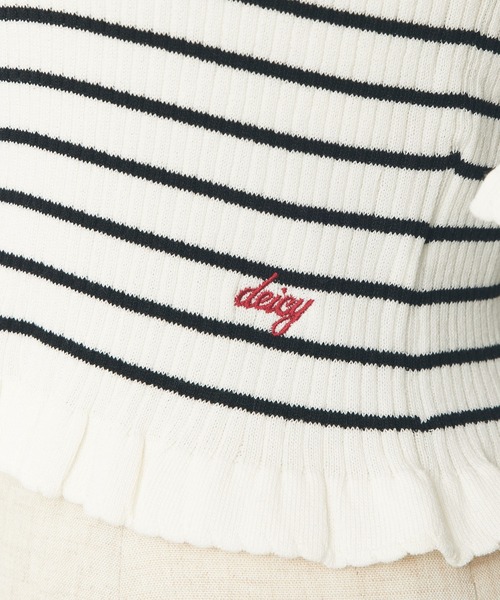 DEICY（デイシー）の「コンパクトボーダーリブニット（ニット/セーター・レディース・レッド/ブラック/サックスブルー・FREE）」の16枚目の写真