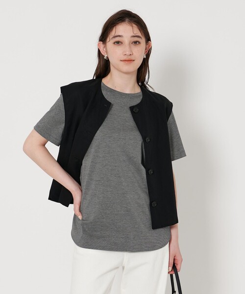 UNITED ARROWS(ユナイテッドアローズ)の「ポンチ ショートスリーブ カットソー(Tシャツ/カットソー・レディース・ブラック/その他/ホワイト/ネイビー・FREE)」の4枚目の写真