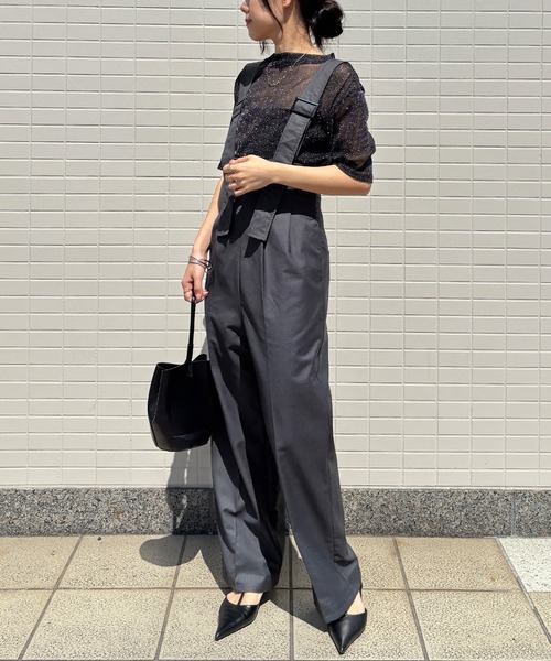 セール】【ISOOK / アイスー】シアーラメプチハイネックトップス