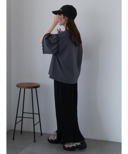 ehka sopo（エヘカソポ）の「ヴィンテージ加工プリントTシャツ（Tシャツ/カットソー・レディース・チャコールグレー/ブルー/オフホワイト・F）」の13枚目の写真