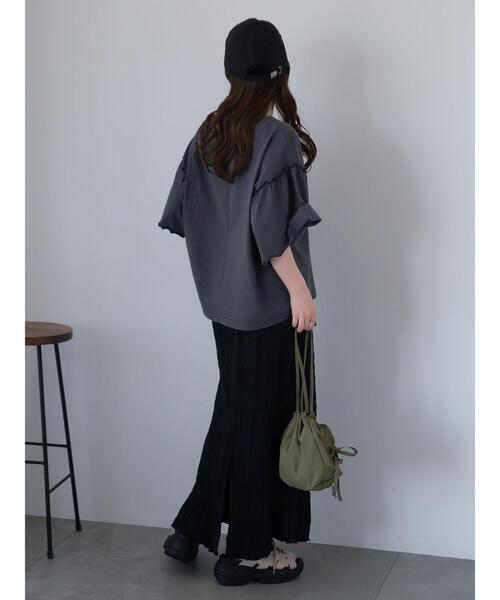 ehka sopo（エヘカソポ）の「ヴィンテージ加工プリントTシャツ（Tシャツ/カットソー・レディース・チャコールグレー/ブルー/オフホワイト・F）」の14枚目の写真