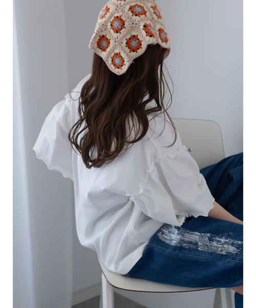 ehka sopo（エヘカソポ）の「ヴィンテージ加工プリントTシャツ（Tシャツ/カットソー・レディース・チャコールグレー/ブルー/オフホワイト・F）」の17枚目の写真