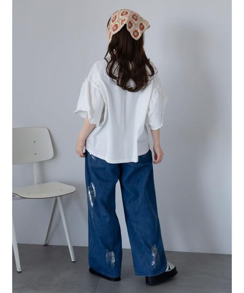 ehka sopo（エヘカソポ）の「ヴィンテージ加工プリントTシャツ（Tシャツ/カットソー・レディース・チャコールグレー/ブルー/オフホワイト・F）」の21枚目の写真