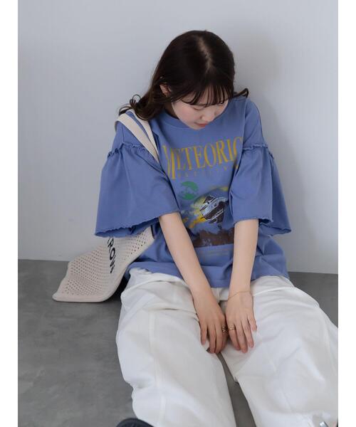 ehka sopo（エヘカソポ）の「ヴィンテージ加工プリントTシャツ（Tシャツ/カットソー・レディース・チャコールグレー/ブルー/オフホワイト・F）」の22枚目の写真