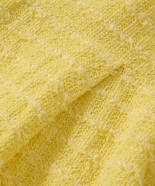 La boutique BonBon（ラブティックボンボン）の「【きれい目カジュアル】ツイードノースリペプラムニット（ベスト・レディース・ホワイト/イエロー・FREE）」の19枚目の写真