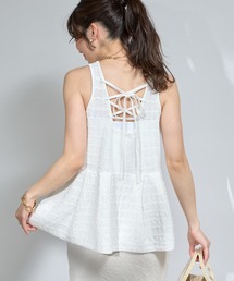 La boutique BonBon | 【きれい目カジュアル】ツイードノースリペプラムニット(ベスト)