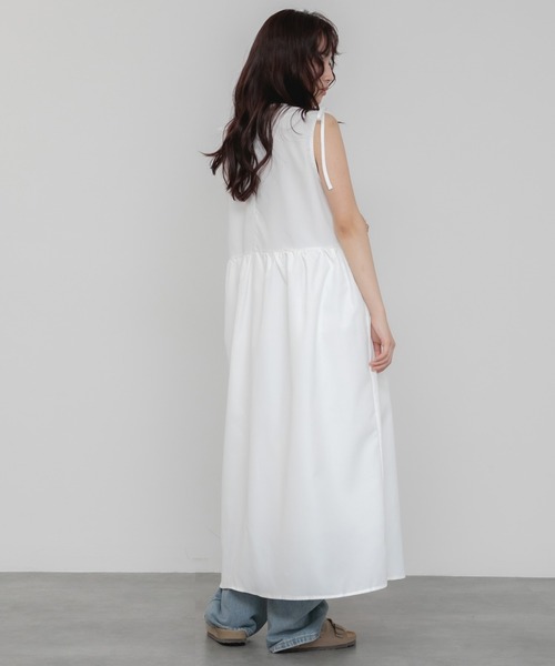 René アイボリー ノースリーブ ロングワンピース 楽天市場】1,000円OFFクーポン☆選べるタックスリーブロング