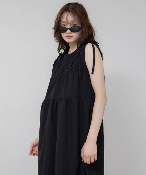 超美品♡Resurrection♡ノースリーブ♡ポロワンピース♡ セール】【REVIVAL/WEB限定】BACK開きデザインノースリロング