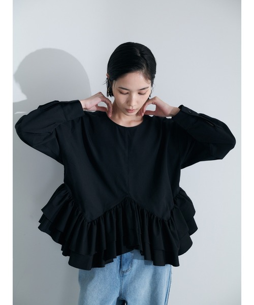 Brown&Street(ブラウンアンドストリート)の「フェアリーブラウス(シャツ/ブラウス・レディース・ブラック/ホワイト・FREE)」の2枚目の写真