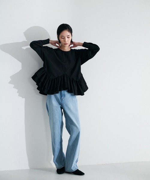 Brown&Street(ブラウンアンドストリート)の「フェアリーブラウス(シャツ/ブラウス・レディース・ブラック/ホワイト・FREE)」の11枚目の写真